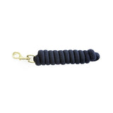 Dark navy blue km elite cotton double braided leadrope 7ft with gold toned metal clip high quality double braided rope