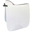 Km elite dressage cotton square white high quality dressage saddle pad with white quilted fabric and black zipper pull
