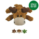 Brown kong cozie natural plush moose toy with cream snout and extra tough cuddly plush toy design
