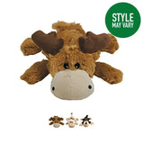 Brown plush moose toy from kong cozie natural with soft fur dark brown antlers cream snout extra tough cuddly plush toys