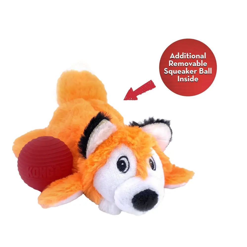 Kong Cozie Pocketz Fox Medium Dog Toy Barnstaple Equestrian Supplies