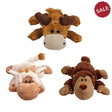 Plush stuffed animal collection kong cozies naturals assorted medium with brown moose white cow and brown monkey made of soft fabric