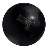 Black kong extreme ball dog toy made of durable rubber for long-lasting fetch and chew play