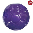 Purple kong flexball med large soccer ball shaped dog toy with textured hexagonal panels and embossed kong logo