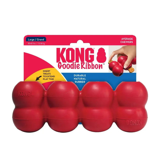 Kong Goodie Ribbon Medium Red Dog Toy Barnstaple Equestrian Supplies