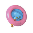 Pink kong gyro puppy dog toy with blue transparent flip action centre spinning orb holding green and yellow treats