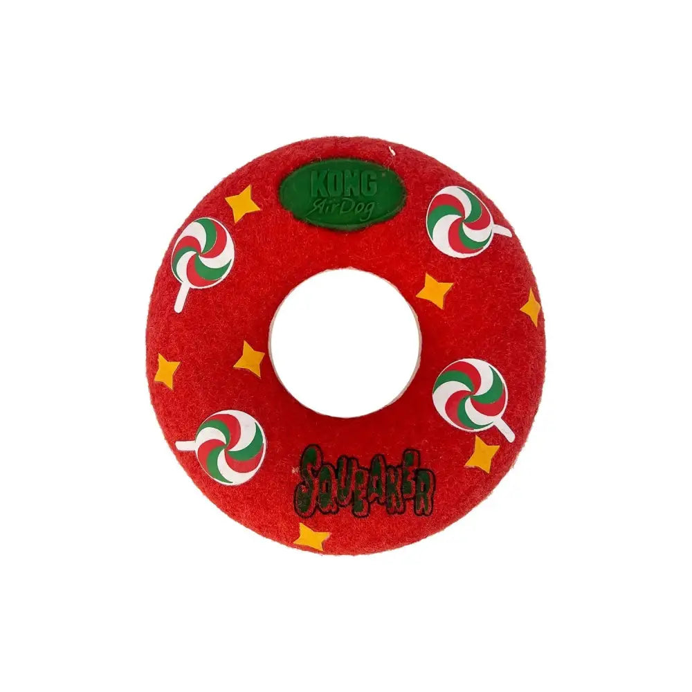 Kong Holiday Airdog Donut Medium Red Dog Toy Barnstaple Equestrian Supplies