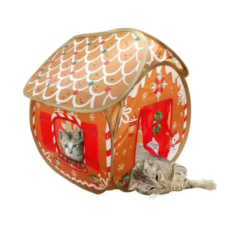 Kong Holiday Cat Play Spaces Bungalow Gingerbread Cat Toy Cat Toys