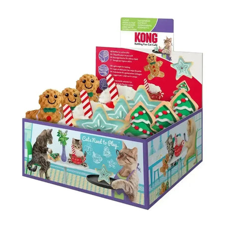 Kong Holiday Cat Softies Scrattles Cafe 12 Pack Cat Toys