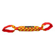 Red and yellow chevron patterned kong maxx tug dog toy with fabric loops for tugging and chewing fun