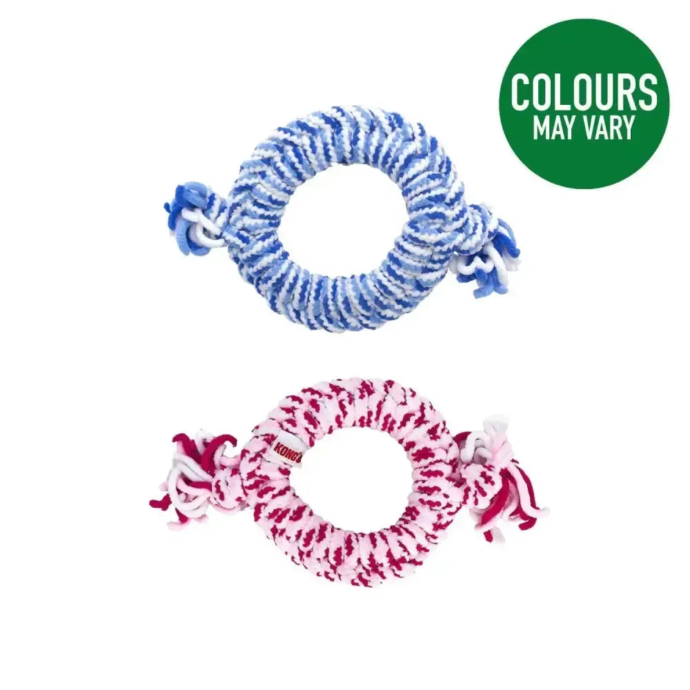 Kong Puppy Rope Ring Medium Pink/Blue Dog Toy