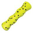 Bright yellow textured kong reflex stick dog toy with black spots inspired by running shoe soles for active play
