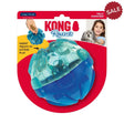 Blue and translucent teal kong rewards ball L with textured design for mental stimulation and to manage weight in dogs