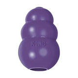 Purple kong senior dog toy with glossy durable rubber and hourglass shape ideal for aging dogs chewing needs