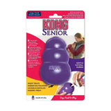 Purple kong senior dog toy made of gentle natural rubber designed for aging dogs chewing needs