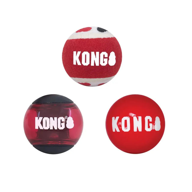 Kong Signature Balls Assorted Small X 4 Pack Assorted Dog Toy Barnstaple Equestrian Supplies