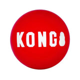 Red kong signature ball with white lettering brings ultra-durability for active dog play and fetch sessions