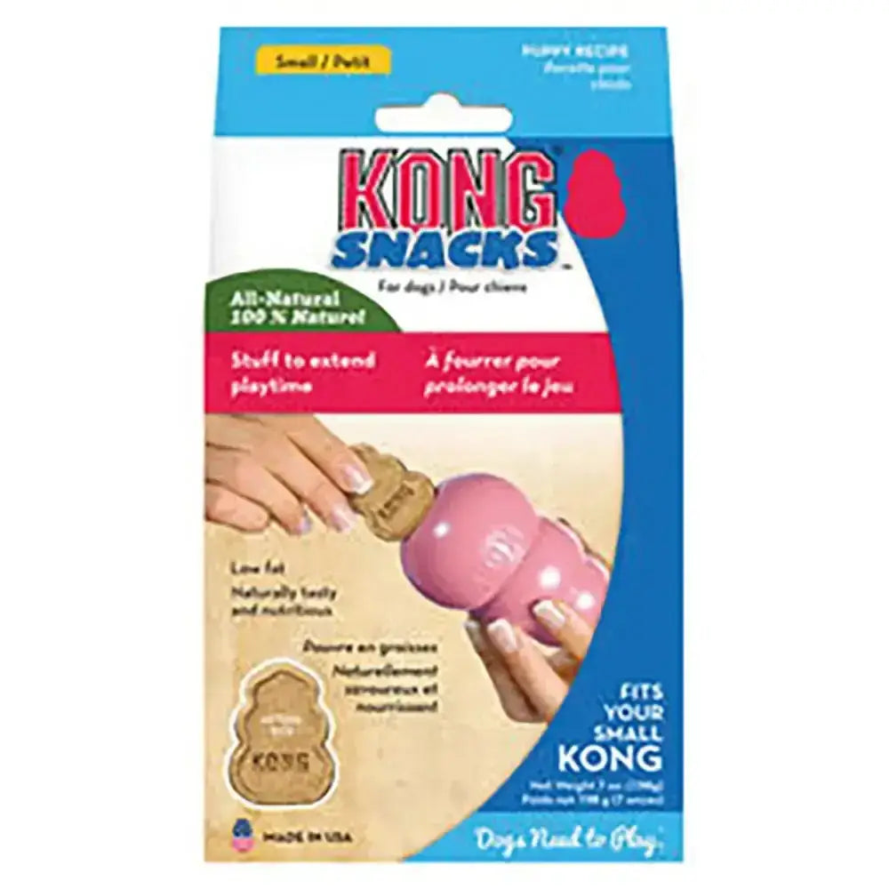 Pink kong snacks puppy treats shaped like bones with all-natural ingredients for added canine challenge