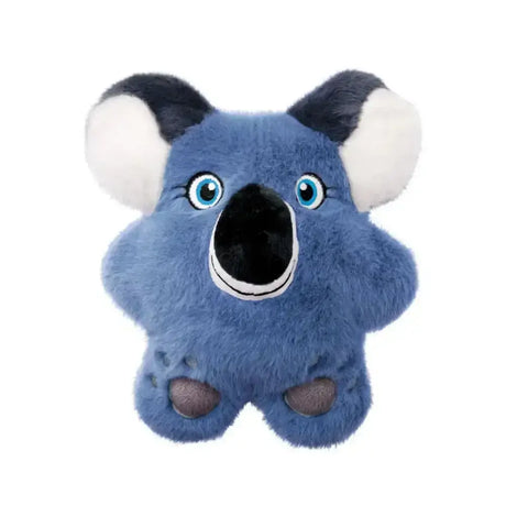 Blue plush kong snuzzles koala dog toy with white ears black nose and brown paw pads for play and cuddling