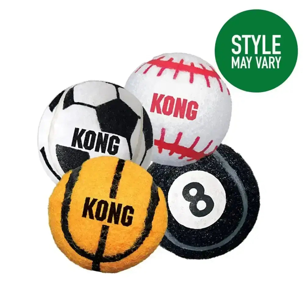 Kong sport ball dog toys plush with rubber walls in soccer baseball basketball and billiard ball designs for playtime