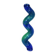 Translucent blue and green kong treat spiral stick small made of plastic with a rolling motion to boost foraging instincts