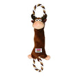 Brown plush kong tuggerknots moose dog toy with striped rope handles and interactive tug design for dogs