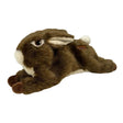 A plush kong wild low brown rabbit with white fur on face ears and tail perfect for gentle play