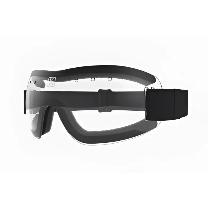 Black kroops 13-five racing goggles with clear lenses and adjustable straps perfect for equestrian and horses use