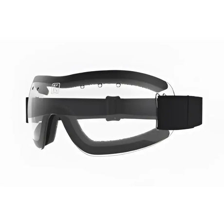 Black kroops 13-five racing goggles with clear lenses and adjustable straps perfect for equestrian and horses use