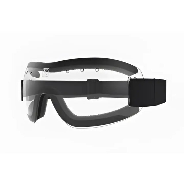 Black kroops 13-five racing goggles with clear lenses and adjustable straps perfect for equestrian and horses use