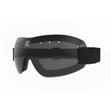 Black kevlar kroops 13-five racing goggles with matte finish and adjustable strap perfect for equestrian use