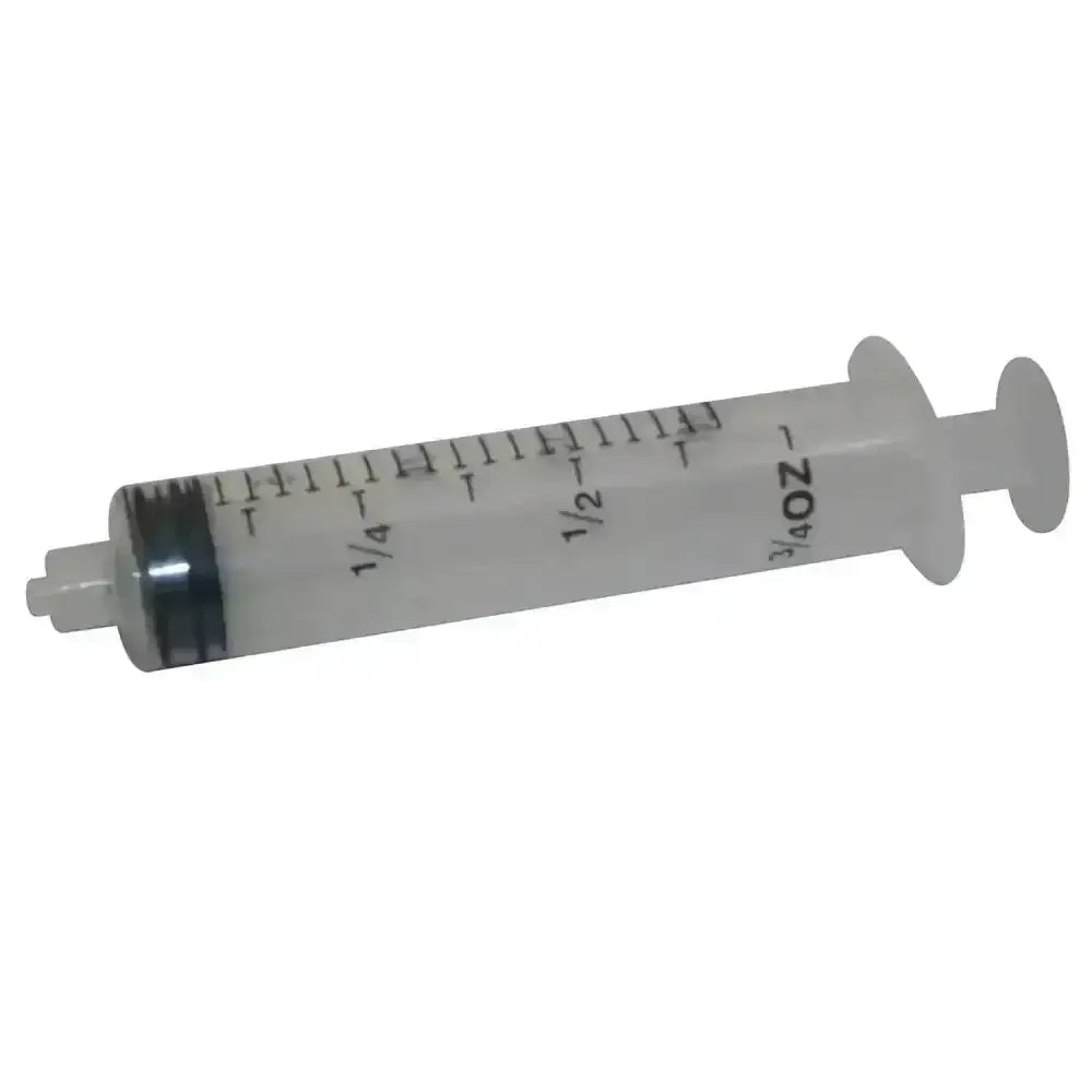 Clear plastic kruuse disposable syringe with black clear graduations and silver plunger for quality disposable syringes