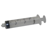 Clear plastic kruuse disposable syringe with black clear graduations and silver plunger for quality disposable syringes
