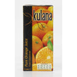 Kulana orange juice 1-litre carton with pure orange concentrate and vibrant orange fruit images and black side panel