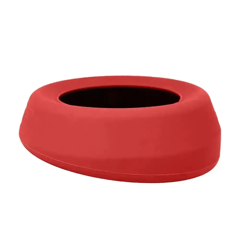 Red silicone kurgo splash free bowl with smooth rounded design and slightly raised rim prevents splashing