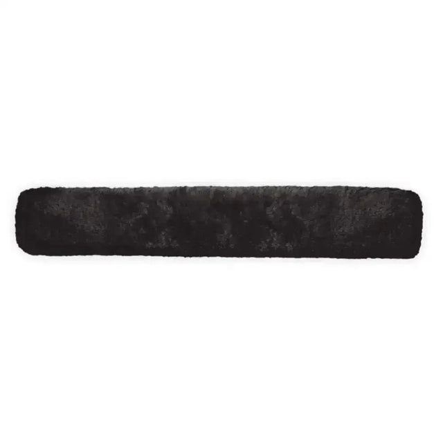 Black plush faux fur lambswool girth sleeve 60x12 with soft textured surface for comfy girth protection