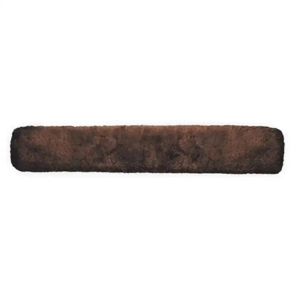 A dark brown textured girth sleeve 60x12 mocha made of soft lambswool for comfortable fit and durability
