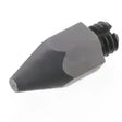 Black metal 3d printer nozzle with threaded end for large conical studs ss005 used in horse tack applications