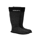 Black felt lbc universal replacement liner socks with ribbed elastic cuff and antibacterial felt finished ultralight boots logo