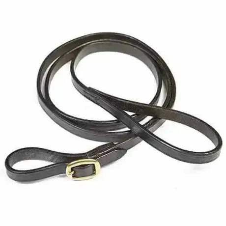 Black leather leading rein elico with brass buckled billet for secure and stylish horse handling