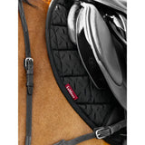 Black lemieux 3d mesh eurojump square saddle pad with diamond quilted texture and maximum airflow design