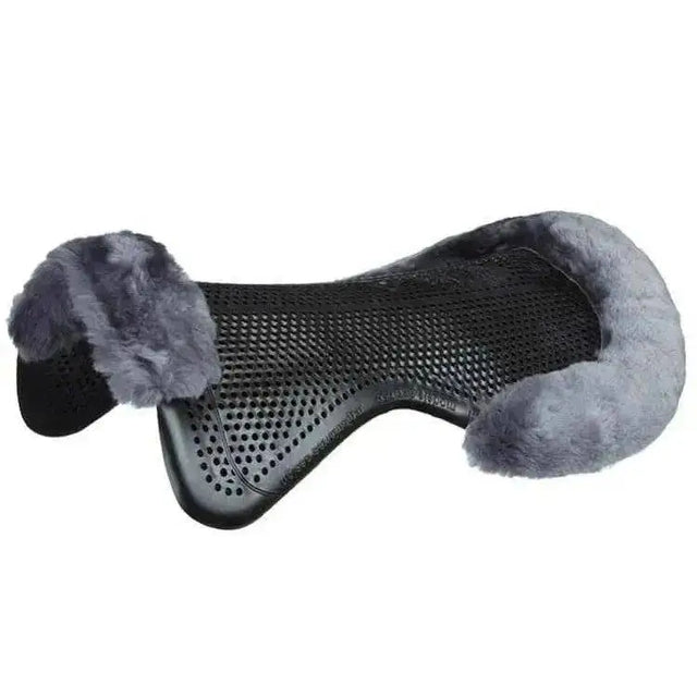 LeMieux Acavallo Just-Gel Lambswool Half Pad Grey Grey Medium Half Pads Barnstaple Equestrian Supplies