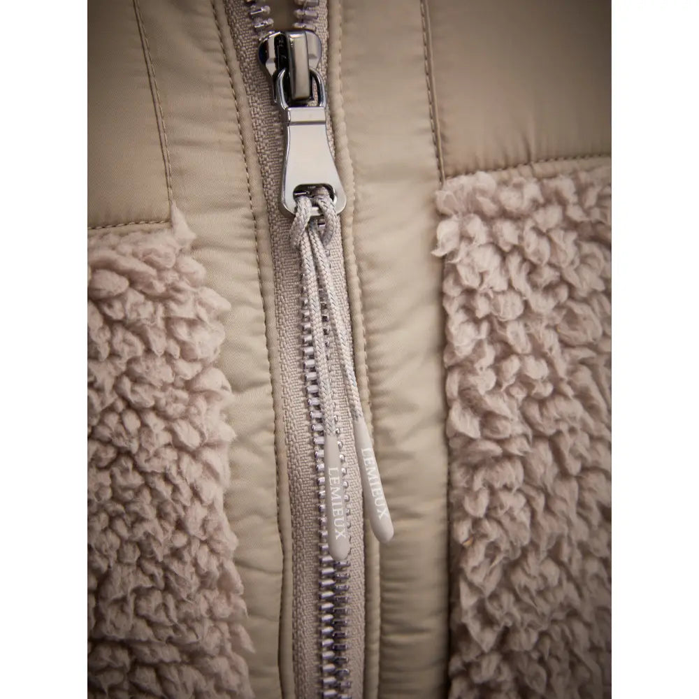 Lemieux Alissa Hybrid Fleece Ash zip close-up