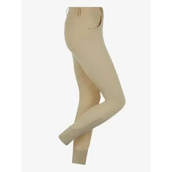 Beige lemieux amara riding pants with a smooth tapered lower leg and subtle plaited embossed pocket stitching details