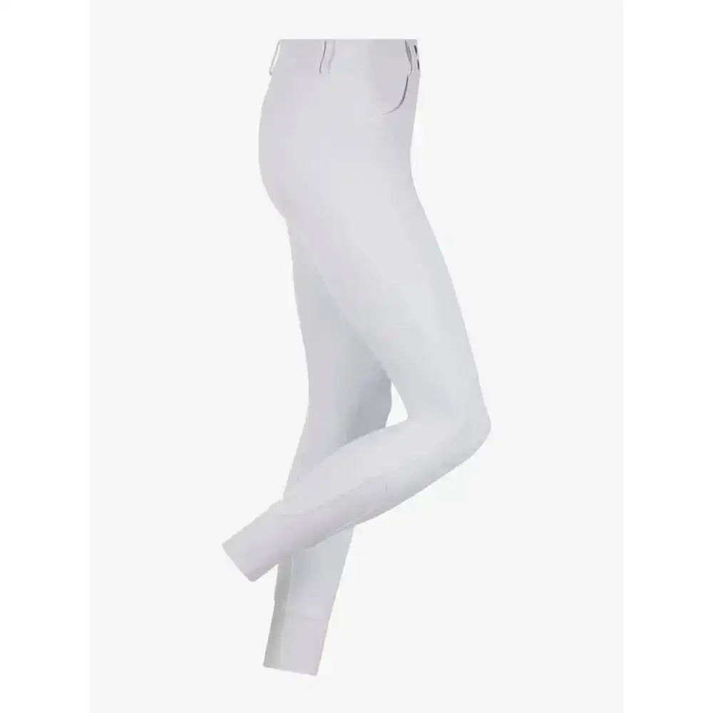 White lemieux amara ii breech knee grip riding pants with sleek fit and subtle stitching details