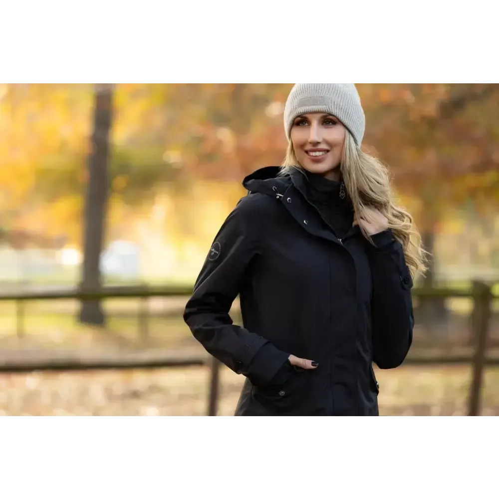 Lemieux Amelie Waterproof Lightweight Riding Coat Black UK 6 Black Outdoor Coats & Jackets