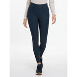 Navy blue high waisted riding leggings with sleek fit and side pockets lemieux amy breggings amy breggings navy