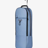 Light blue lemieux anatomical bridle bag in waterproof nylon with quilted texture black zipper handle and hanging hook