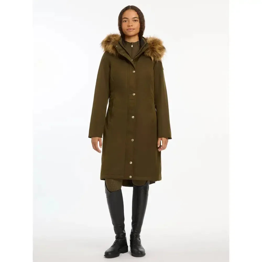 Lemieux Anya Waterproof Riding Coat Alpine UK 6 Alpine Outdoor Coats & Jackets
