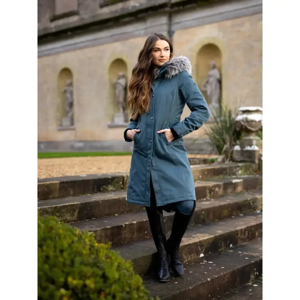 Lemieux Anya Waterproof Riding Coat Petrol UK 6 Petrol Outdoor Coats & Jackets